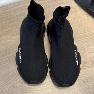 Balenciaga Black Knit High-Top Sneakers
